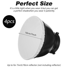 4Pcs Light Diffuser Sock, 7"/18cm Diffuser Lamp Cover White Soft Lampshade Reflector Lamp Sock for Studio Strobe Reflectors Ring Light Flash Light Standard Reflector