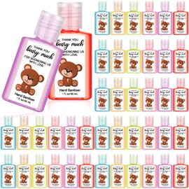 Gejoy 48 Pack Baby Shower Hand Sanitizer Teddy Bear Baby Shower Party Favors for Guest Teddy Bear Mini Hand Sanitizer Bulk Elephant Travel Size Hand Sanitizer Gifts for Baby Shower Gender Reveal Party