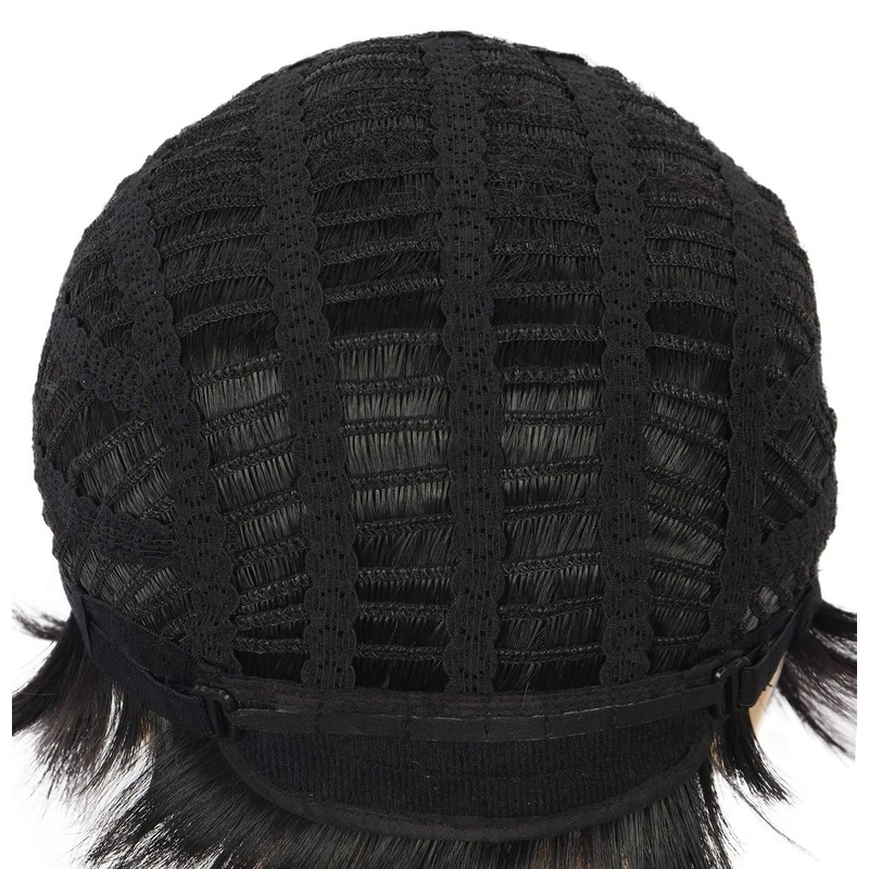 yuehong Short Curly Black Mens Wig Anime Cosplay Fashion Daily