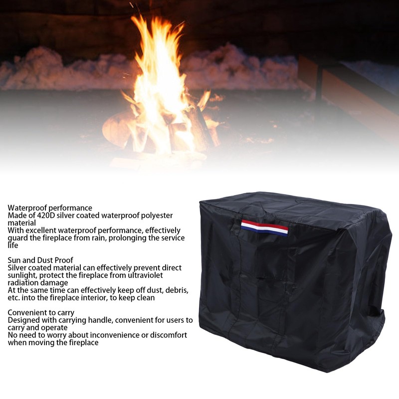 Large Rectangular Fire Pit Cover - 420D Silver Coated Waterproof