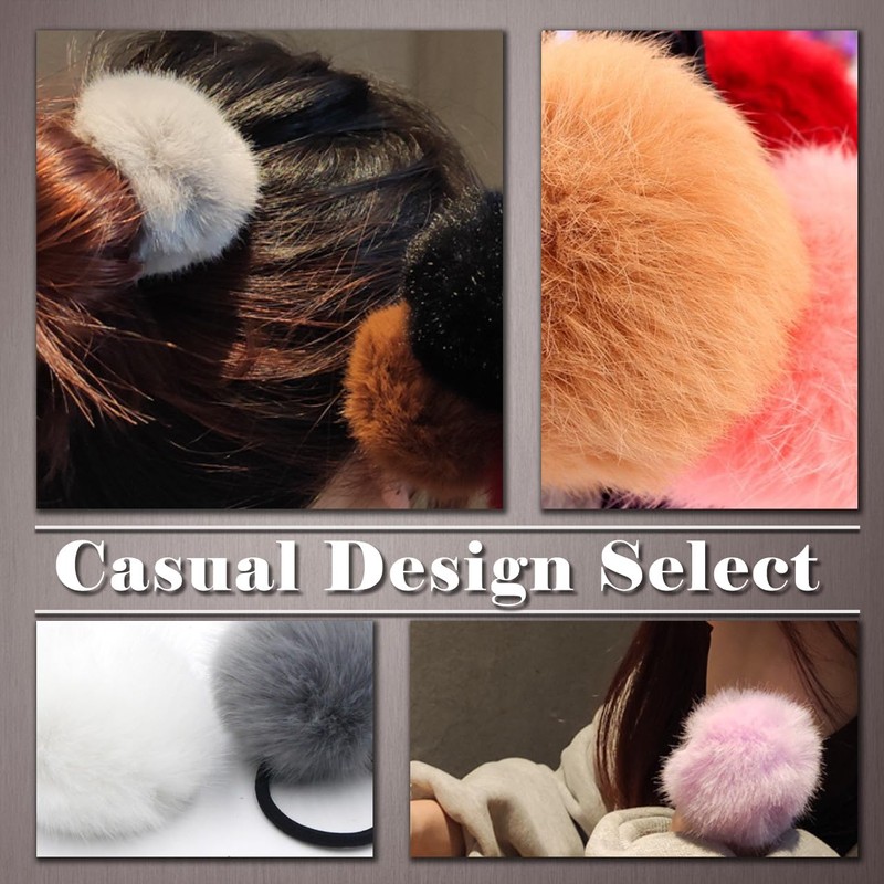 One Limitation HS002 Hair Rubber with Fur Bonbon Cute Plain