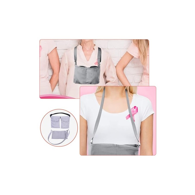 Toumett 2 PCS Mastectomy Drainage Pouch with 3 Pouch,Mastectomy Supplies,Adjustable