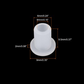 QUARKZMAN Pack of 50 Rubber Grommets, 6 mm Diameter x 4 mm ID x 9.5 mm H Cable Grommets T-shaped Rubber Sleeve Round Feed-Through Grommets for Cable Grommets Cable Grommets Cables Electric Conductor,