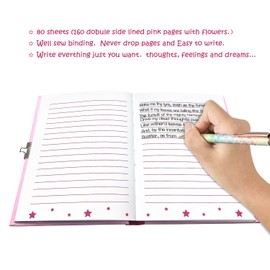 Girls Diary with Lock for Gift, Llama Shakable Sequin Notebook for Girls Secret Journal for Kids Writing Presents Age 5 6 7 8 9 10 11 12 Year