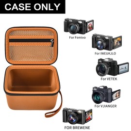 Vlogging Camera Case Compatible with Duluvulu/for TEBNGIHNM/for zheozeig/for Oiadek 4K Digital Cameras for Youtube. Vlog Camera Carrying Storage for Lens, Cable and Other Accessories - Brown