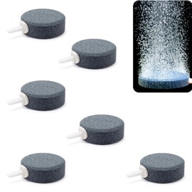 DeKago 1.6 Inch Aquarium Air Stones Disc Oxygen Diffuser Bubble Air Stone of Aquarium Air Pump Accessories for Nano Air Pumps Fish Tanks Buckets Small Ponds and DWC Reservoirs