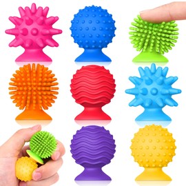 Juguetes sensoriales para niños y adultos: juguetes con ventosa texturizada para autismo - Sensorial blandito para baño en el aula - Juego de 8 suministros para rincón de calma para niños y