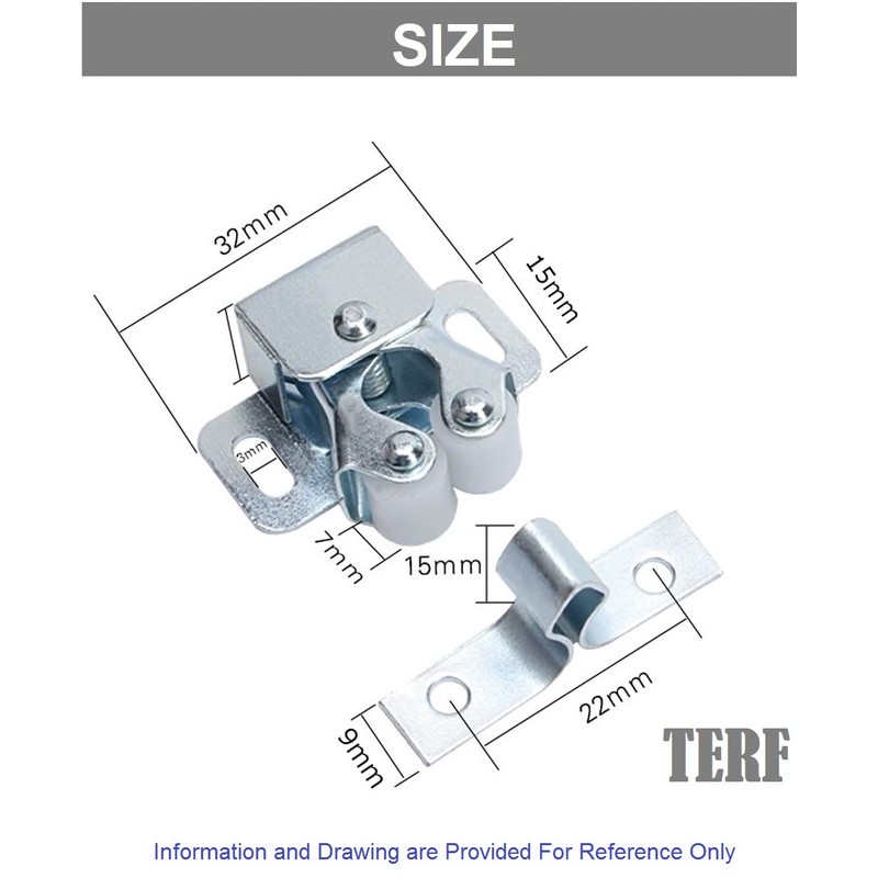 TERF® Heavy Duty Double Roller Catch Latch Bronzed Furniture Lock