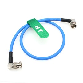 HangTon 12G 4K Raw SDI Coaxial Video Cable BNC to BNC Canare LV-61S 75 ohm for Camera Monitor Flexible Shielded 80cm Blue Right Angle