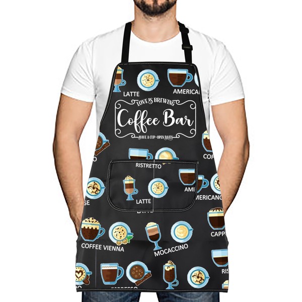 Coffee Bar Barista Gift Love Is Brewing Apron Coffee Themed