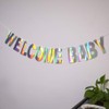 Blukey Holographic Welcome Baby Banner Hanging Bunting String Flag Iridescent