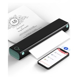 Phomemo Portable Printers Wireless for Travel, M08F Inkless Thermal Printer Support for 8.5"x11" US Letter, Small Bluetooth Printer Compatible with Phone, Laptop for Car, Office, Home Use, School