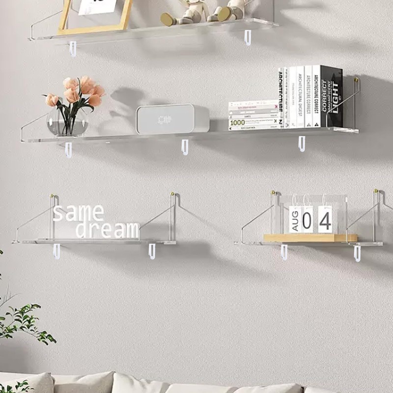 FarBoat 10pcs Adjustable Acrylic Corner Braces Clear Plastic Wall Mount