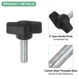 M METERXITY 20-Pack Thumb Screws, M6x20mm Tee Wing Knobs, Plastic T Handle Clamping Screw Knob for Woodworking/Machinery/Equipment, Metric Thread Thumbscrew [Black]