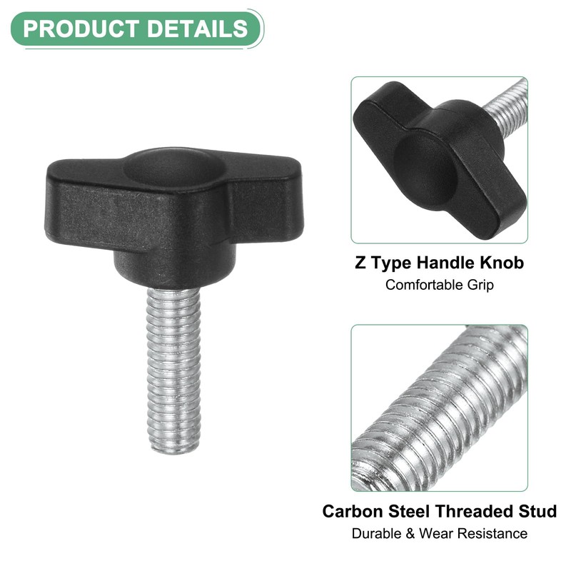 M METERXITY 20-Pack Thumb Screws, M6x20mm Tee Wing Knobs, Plastic