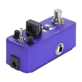 Electric Effects Pedal, Aluminium Alloy Blue Pedal with Acoustic Guitar Simulation Effect, 3 Adjustable Holes, 3 Effect Modes, Metal Case Guitar Pedal for Performance