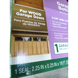 Duck Garage Door Bottom Seal for Wood Doors 2.25" x .25" x 18 ft Black Rubber