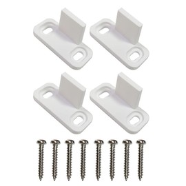 DOITOOL White Barn Door 2 Sets Sliding Barn Door Floor Guide Wall Mounted Hardware for Flush Bottom Adjustable Stay Rollers Barn Door Rollers