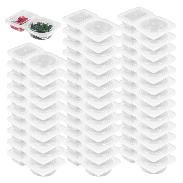 Pack of 40 Two-Chamber Spice Containers: 2-Compartment Take-Out Spice Box