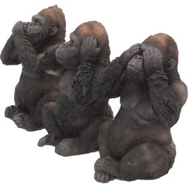 Nemesis Now H3523J7 Three Wise Gorillas Figurine 13.5cm Black