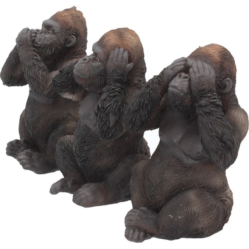 Nemesis Now H3523J7 Three Wise Gorillas Figurine 13.5cm Black