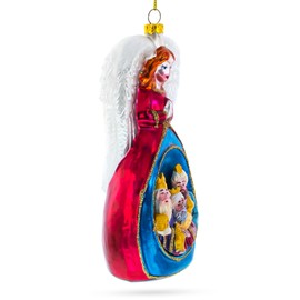 Nativity Scene Angel and Three Wiremen Blown Glass Christmas Ornament