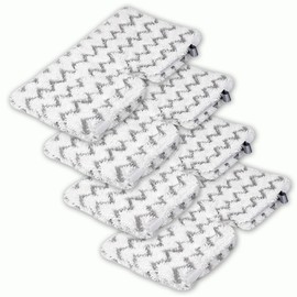 Set of 4 Microfiber Steam Mop Replacement Pads Mop Accessories Rectangular Washable Replacement Pads for Floor Cleaning Grey