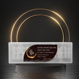 TúParetly Extra Short Square false Nail Tips, 12Sizes 240PCS Full Cover Soft Gel Fake Nails Kit, Clear Nail Extension Polygel Nails, Pre Buff Press on Nails for Nail Tips Art Salons and Home DIY