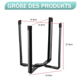 Dish Drainer Bottles, Bottle Stand for Draining 21.5 x 12 cm Metal Dish Drainer Bottles Foldable Tower Multi-Purpose Stand for Kitchen Drainer (Black)