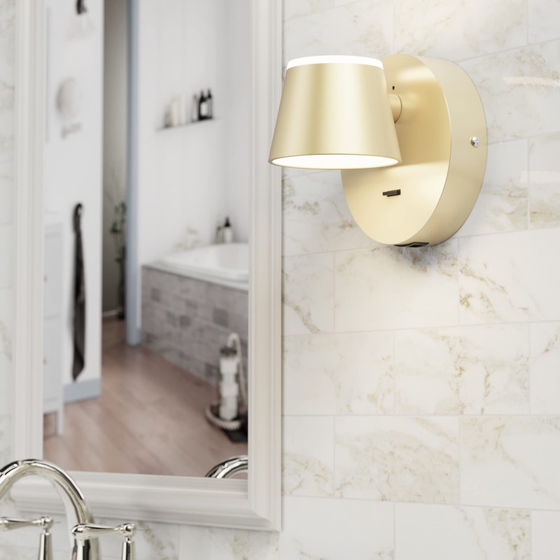 URSOLA Wall Light LED Wall Sconce with On/Off Switch USB