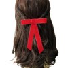 EmilyRose Couture Large Velvet Hair Bow Collection (Barrette, Red)
