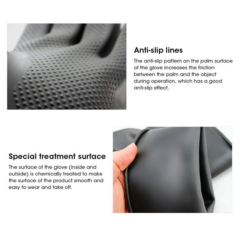 Chemical Protective Rubber Gloves Long Sleeve Acid and Alkali Resistance