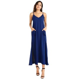 Miss Lavish London - Vestido de caftán largo con bolsillos para mujer