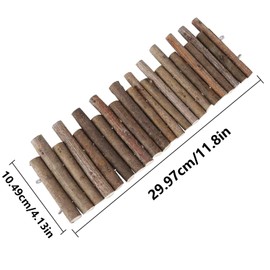 GGFOXLEW 11.8in Wooden Hamster Fence, Flexible Hamster Bridge, Chewable Hamsters Ladder Bridge with Metal Wire, Versatile Wood Bridges for Hamsters, Turtles, Lizards, Rodents, 1Pcs