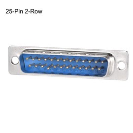 sourcing map D-sub Connector Male Plug 25-pin 2-row Port Terminal Breakout Solder Type for Mechanical Equipment CNC Computers Blue Pack of 1