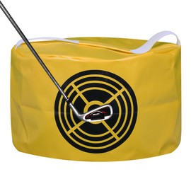 Scott Edward Golf Smash Bag Golf Impact Bag Power Smash Hitting Pocket Golf Practice Swing Tool Waterproof Durable PVC Fabric (Yellow)