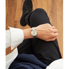 Citizen Q&Q QB78 Men's Wristwatch, Analog, Waterproof, Metal Band, silver/combination