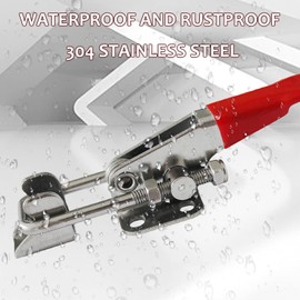 CUKAYO 2pcs Heavy Duty Toggle Clamp, 304 Stainless Steel Adjustable U Bolt Holding Quick Release Latch Capacity 400LBs (40323-2pcs)