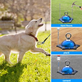 TOPKNOT Dog Tie Out Stake for Camping(up to 200lbs),360°Swivel Dog Run Stake,Heavy Dog Runner for Yard (No Cable)-Dog Stakes for Outside-Use Any Dog Tie Out Cable or Yard Leash