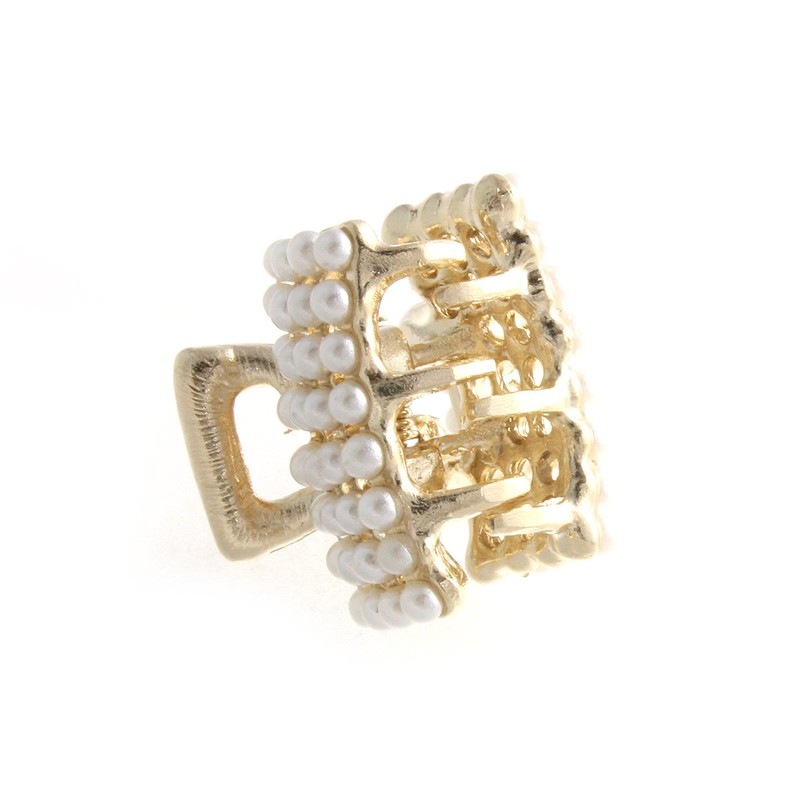 VingTAINE H-609 Small Pearl Square Mini Vance Clip Hair Clip