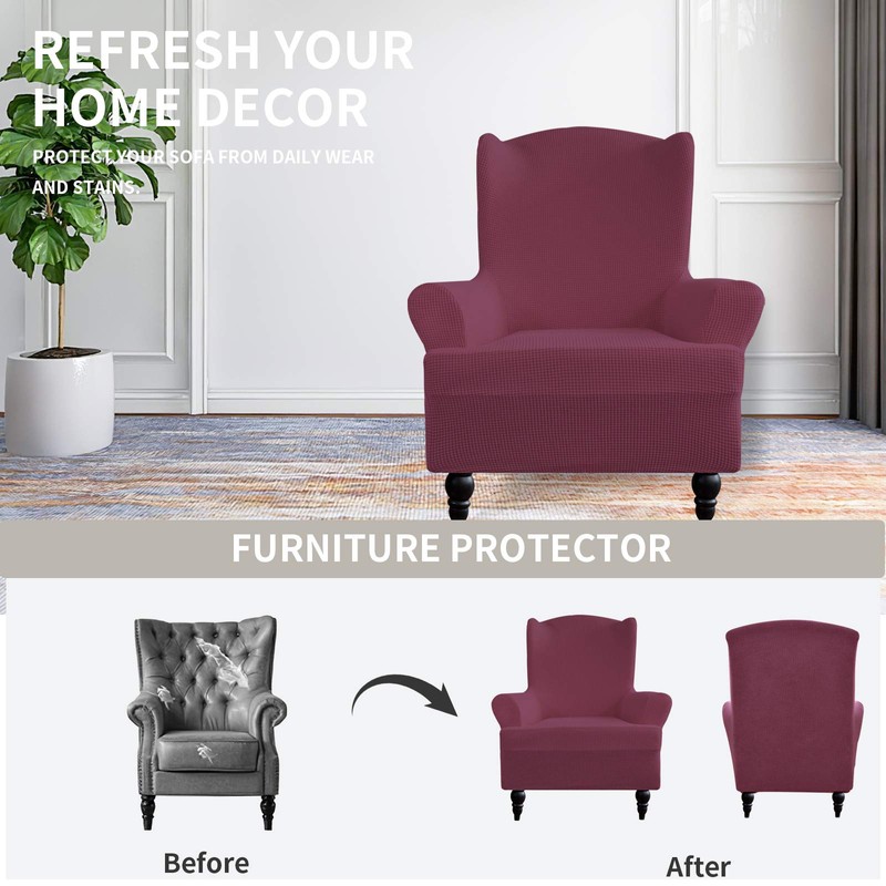 Easy-Going Stretch Wingback Chair Sofa Slipcover 1-Piece Sofa Cover Furniture