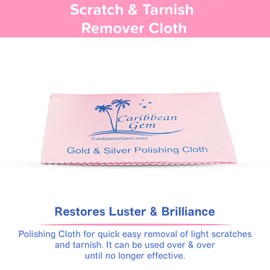 Caribbean Gem USA | 4 Pack | Polishing Cleaning Cloth | for Gold, Silver, Platinum Jewelry, All Metals | Non-Toxic | Restores Luster and Brilliance