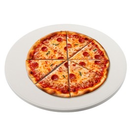 15'' Round Pizza Stone Baking Stone Cordierite Bread Stone for Oven Grill, Thermal Shock Resistant, Ideal for Baking Different Sizes of Pizzas or Bread