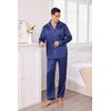 JupiterSecret Mens Silky Satin Pajamas Set Long Sleeve Button-Down Luxurious
