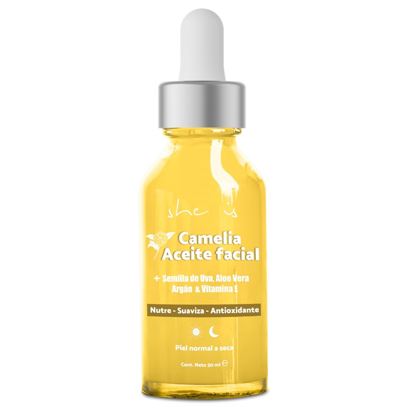 She is skincare Sérum Facial Nutritivo Camelia 6 extractos orgánicos,