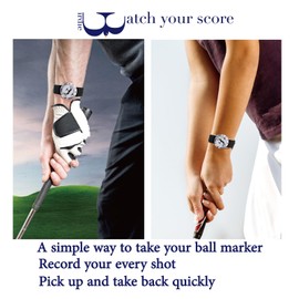 E TRUEE Golf Ball Marker with Golf Stroke Counter Bracelet, Birdie Ball Marker, Golf Accessories, Golf Gifts, Golf Score Counter for Men Women
