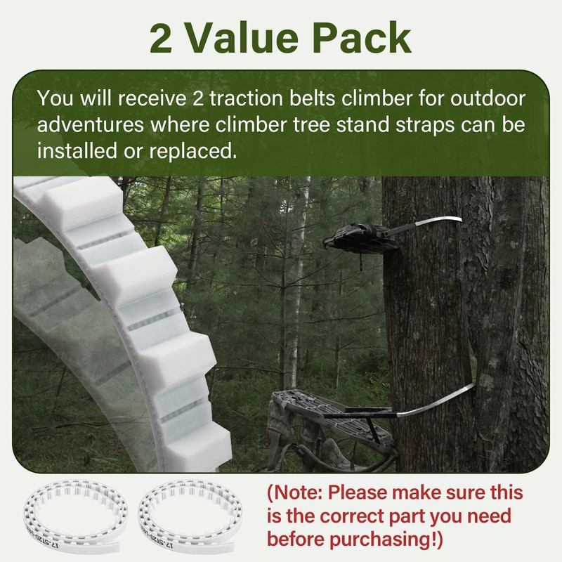 DuckcowsC Climber Tree Stand Straps, 2Pcs Traction Belts Replacement Straps