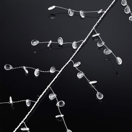 WILLBOND Ice Wire Clear Garland Steel Wire Acrylic Crystal Garland Faux Crystal Bead Garland Tree Bead for Wedding, Birthday Party Decoration (Flat Water Drop, 33 ft)