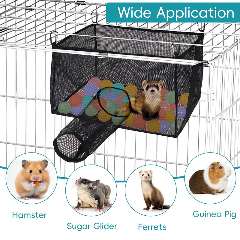 LITURTOO Ferret Hamster Ball Pit Hammock, Bunkbed Hammock Cage Toy