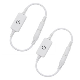 JZK 2 X White LED Monochrome Touch Switch Dimmer LED Strip Brightness Control On/Off Switch for DC 5V-24V Single Color Strip Light